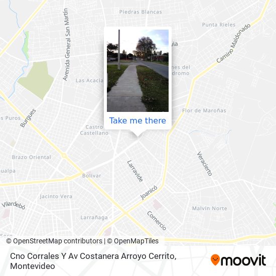 Cno Corrales Y Av Costanera Arroyo Cerrito map