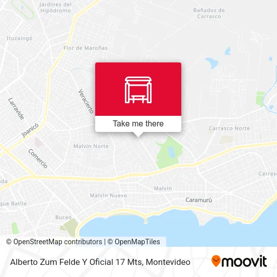 Mapa de Alberto Zum Felde Y Oficial 17 Mts