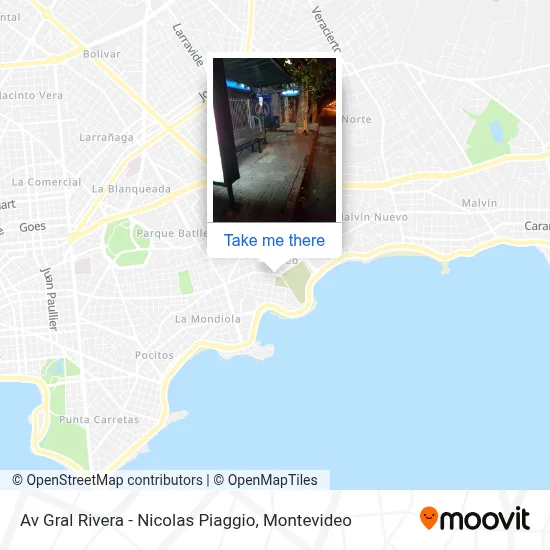 Av Gral Rivera - Nicolas Piaggio map