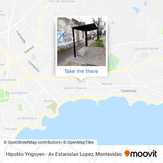Hipolito Yrigoyen - Av Estanislao Lopez map