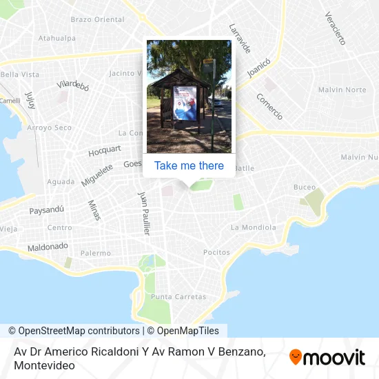 Mapa de Av Dr Americo Ricaldoni Y Av Ramon V Benzano