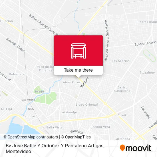 Bv Jose Batlle Y Ordoñez Y Pantaleon Artigas map