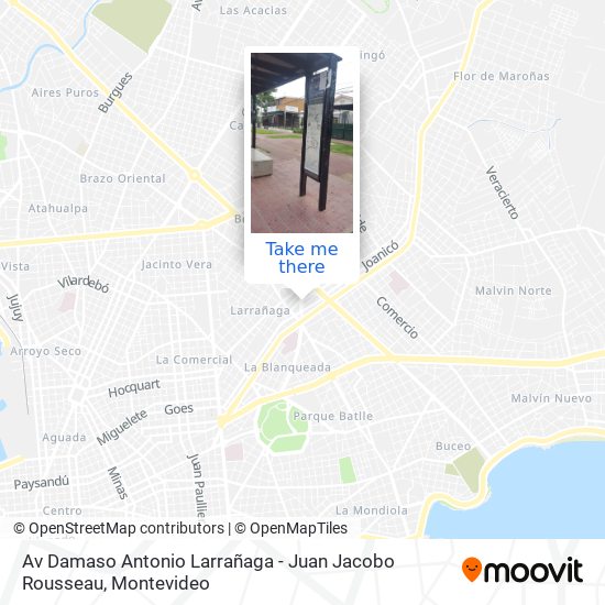 Mapa de Av Damaso Antonio Larrañaga - Juan Jacobo Rousseau