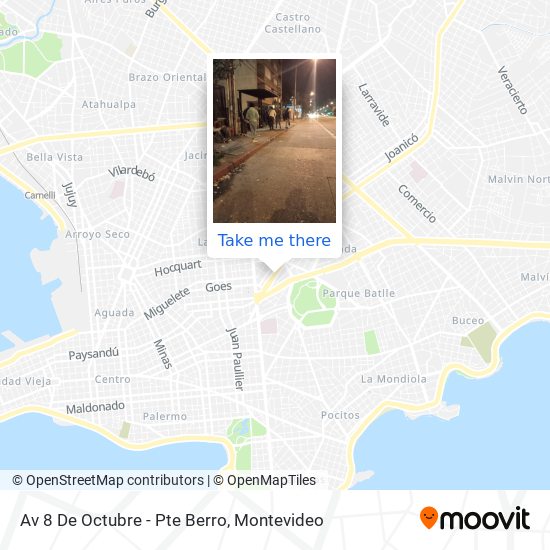 Av 8 De Octubre - Pte Berro map
