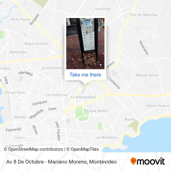 Mapa de Av 8 De Octubre - Mariano Moreno