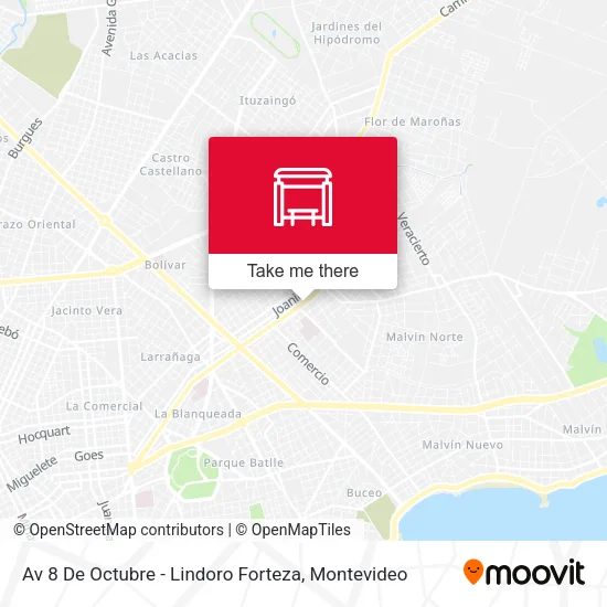 Mapa de Av 8 De Octubre - Lindoro Forteza
