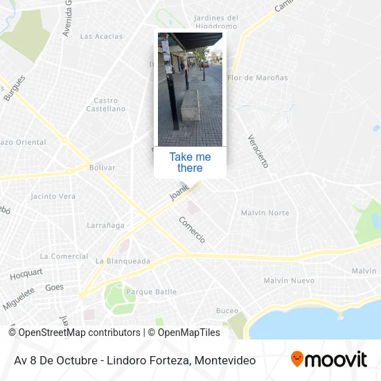 Mapa de Av 8 De Octubre - Lindoro Forteza