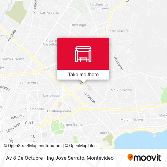 Mapa de Av 8 De Octubre - Ing Jose Serrato