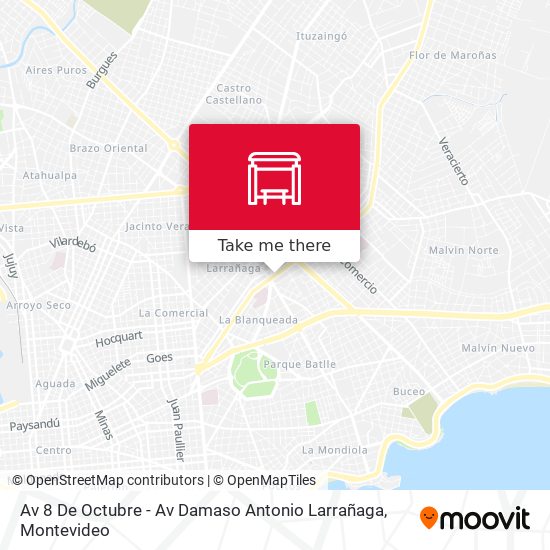 Av 8 De Octubre - Av Damaso Antonio Larrañaga map