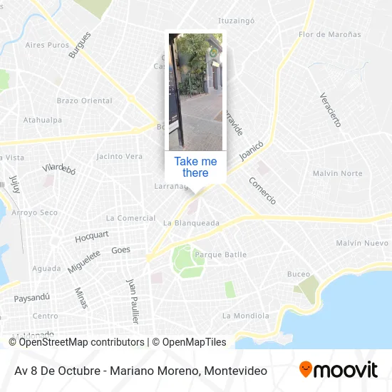 Mapa de Av 8 De Octubre - Mariano Moreno