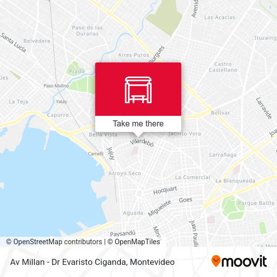 Mapa de Av Millan - Dr Evaristo Ciganda