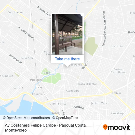 Mapa de Av Costanera Felipe Carape - Pascual Costa