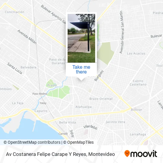 Mapa de Av Costanera Felipe Carape Y Reyes