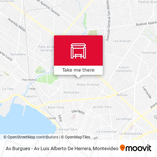 Mapa de Av Burgues - Av Luis Alberto De Herrera