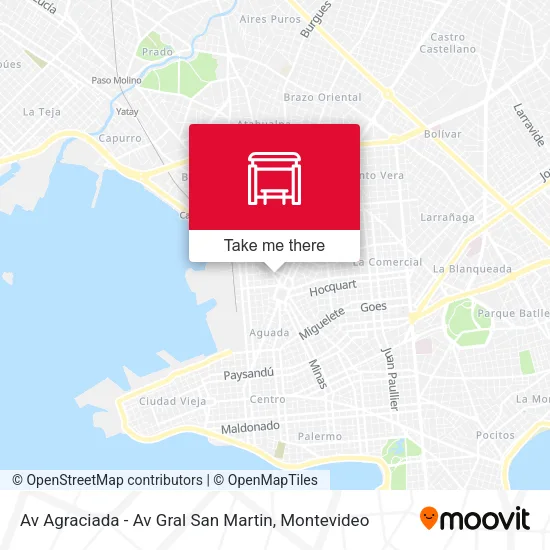 Mapa de Av Agraciada - Av Gral San Martin