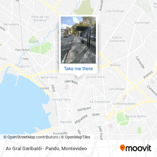Av Gral Garibaldi - Pando map