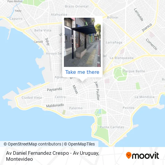 Mapa de Av Daniel Fernandez Crespo - Av Uruguay
