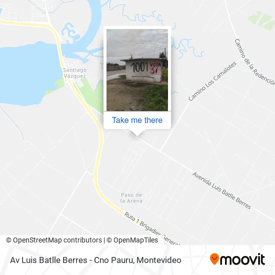 Mapa de Av Luis Batlle Berres - Cno Pauru
