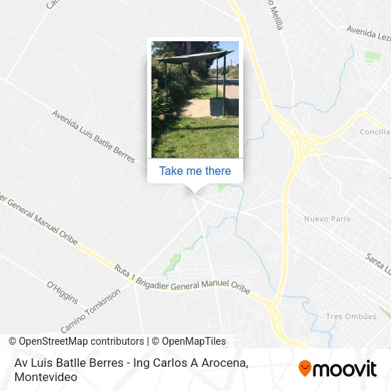 Mapa de Av Luis Batlle Berres - Ing Carlos A Arocena