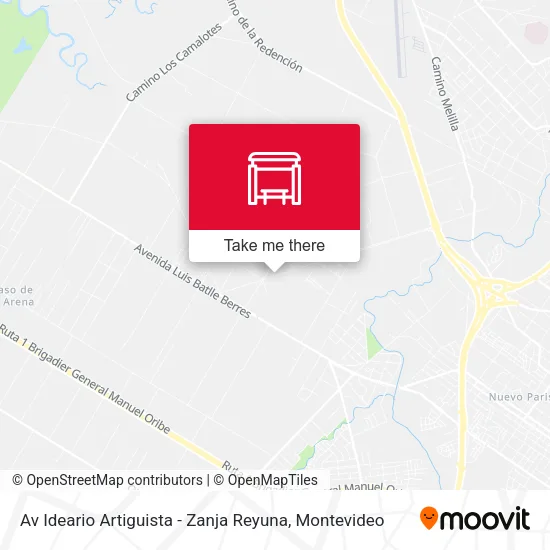 Av Ideario Artiguista - Zanja Reyuna map