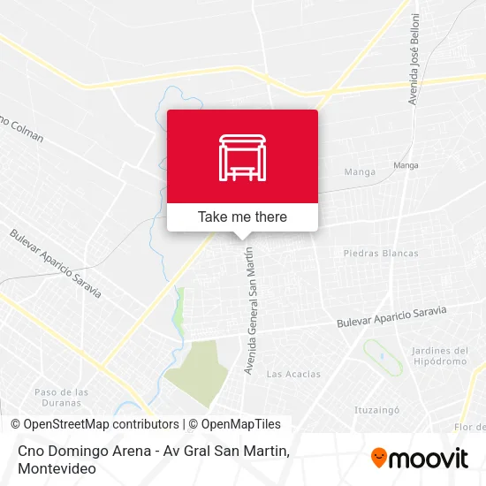 Cno Domingo Arena - Av Gral San Martin map