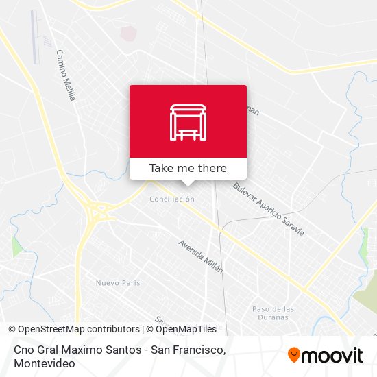 Cno Gral Maximo Santos - San Francisco map