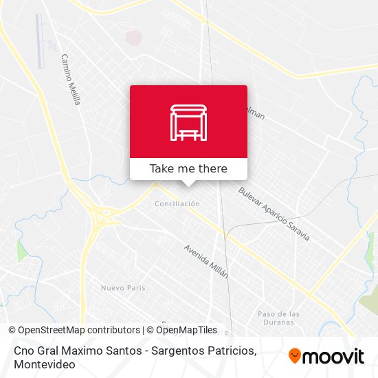 Cno Gral Maximo Santos - Sargentos Patricios map