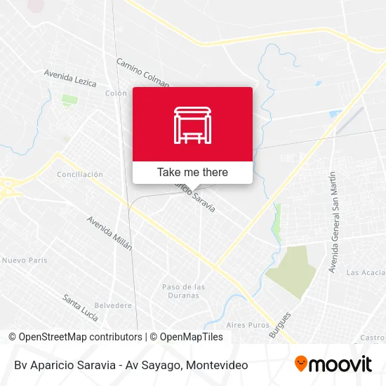 Mapa de Bv Aparicio Saravia - Av Sayago