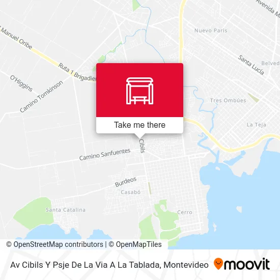Av Cibils Y Psje De La Via A La Tablada map