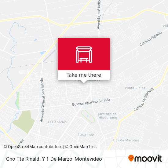 Cno Tte Rinaldi Y 1 De Marzo map