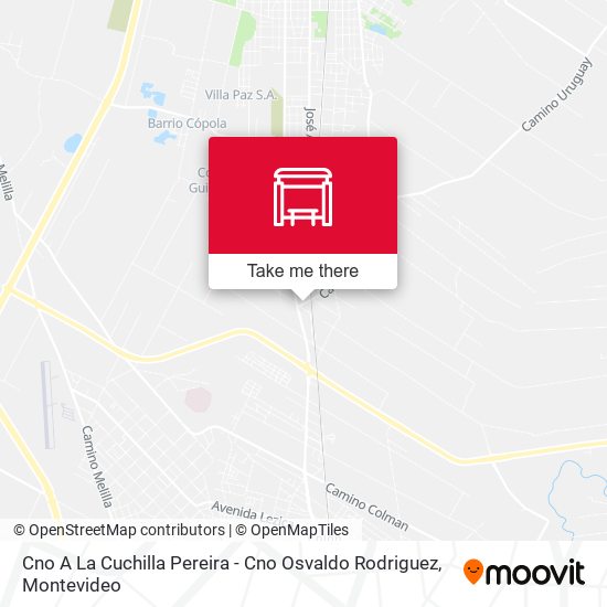 Cno A La Cuchilla Pereira - Cno Osvaldo Rodriguez map