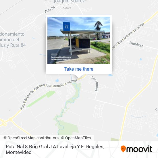 Ruta Nal 8 Brig Gral J A Lavalleja Y E. Regules map