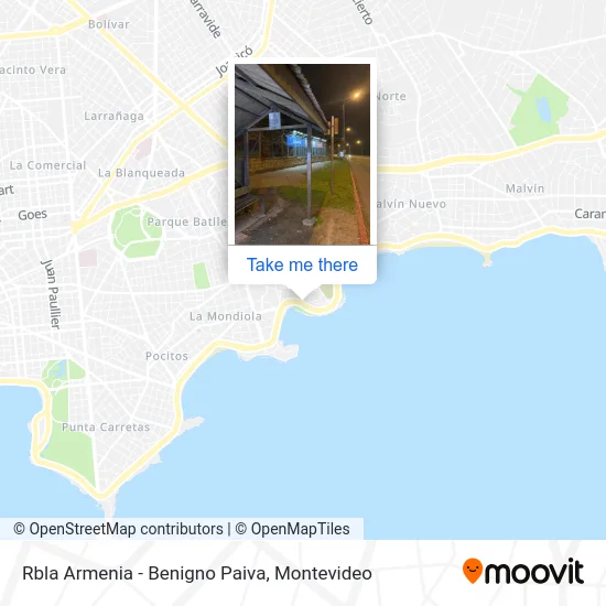 Rbla Armenia - Benigno Paiva map