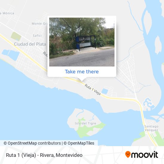 Ruta 1 (Vieja) - Rivera map