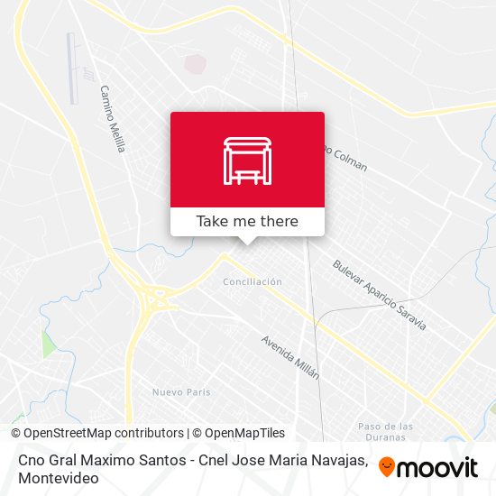 Cno Gral Maximo Santos - Cnel Jose Maria Navajas map