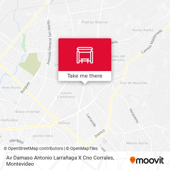 Av Damaso Antonio Larrañaga X Cno Corrales map