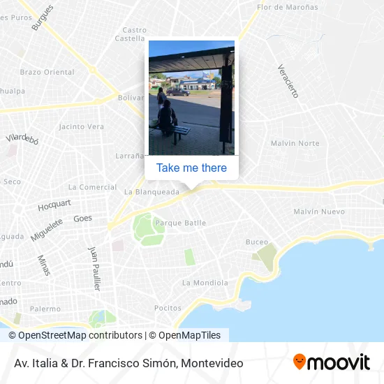 Mapa de Av. Italia & Dr. Francisco Simón