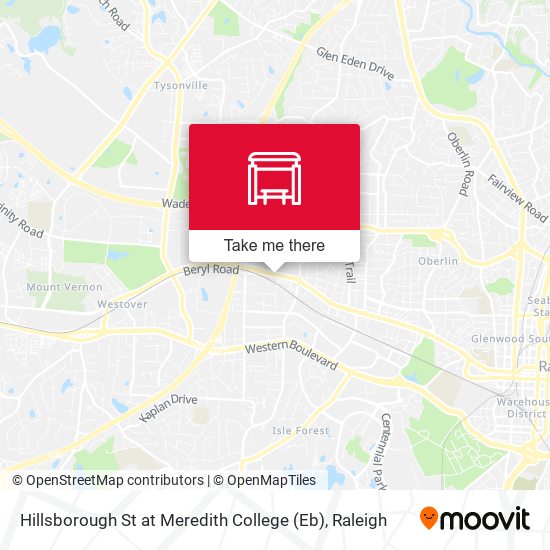 Hillsborough St at Meredith College (Eb) map