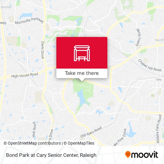 Bond Park at Cary Senior Center map