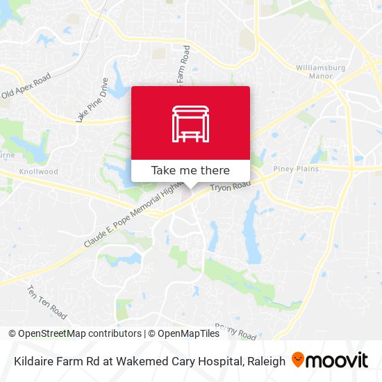 Kildaire Farm Rd at  Wakemed Cary Hospital map