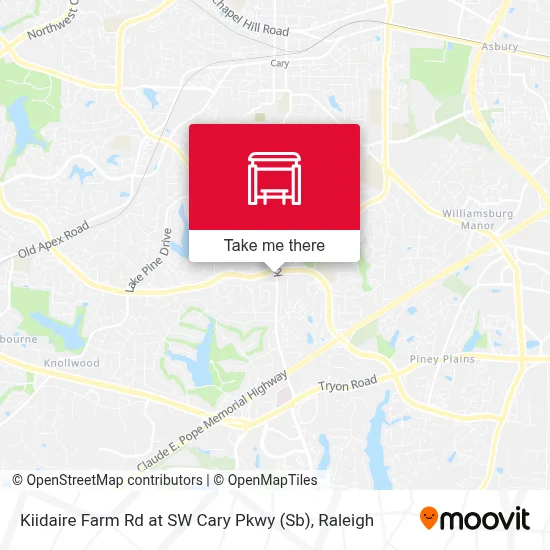 Kiidaire Farm Rd at SW Cary Pkwy (Sb) map
