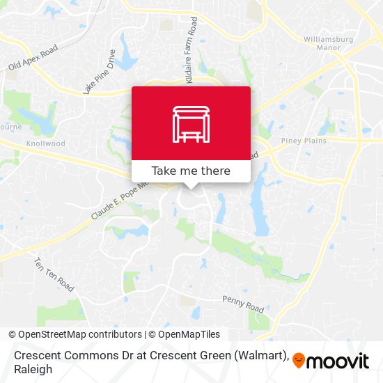 Crescent Commons Dr at Crescent Green (Walmart) map