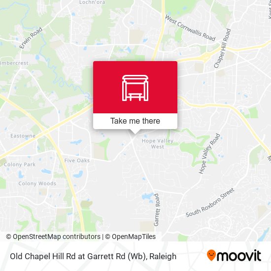 Mapa de Old Chapel Hill Rd at Garrett Rd (Wb)