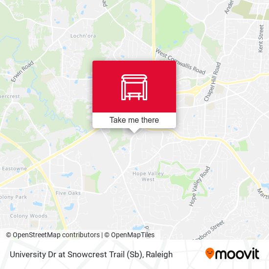 University Dr at Snowcrest Trail (Sb) map
