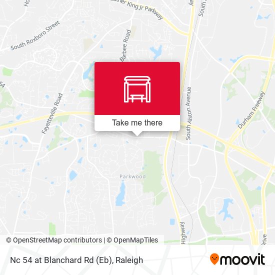Nc 54 at Blanchard Rd (Eb) map