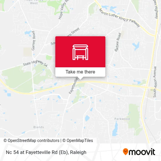 Nc 54 at Fayetteville Rd (Eb) map