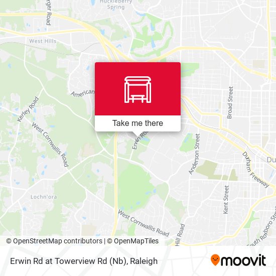 Erwin Rd at Towerview Rd (Nb) map