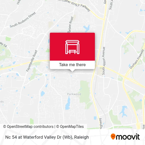 Nc 54 at Waterford Valley Dr (Wb) map