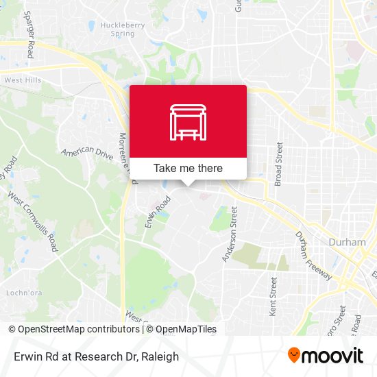 Erwin Rd at Research Dr map