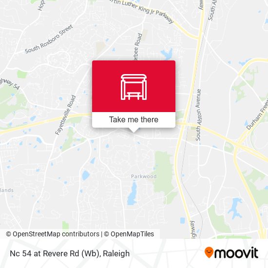 Nc 54 at Revere Rd (Wb) map